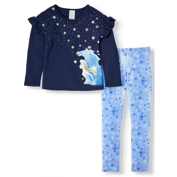 Disney Frozen Elsa Anna 4 Piece Mix n Match T-Shirt /& Legging Set